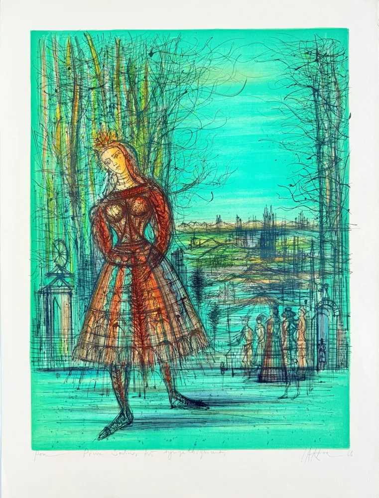 Литография Carzou - Princesse d'Azur