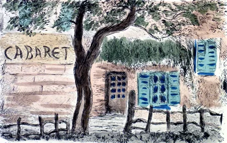 Литография Cascella - Cabaret Lapin Agil a Montmartre