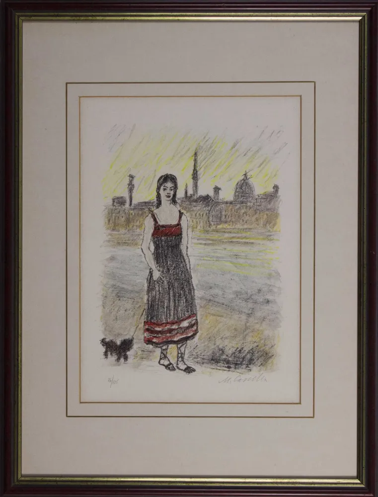 Литография Cascella - Firenze Ponte San Nicolò