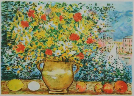 Литография Cascella - Vaso di fiori