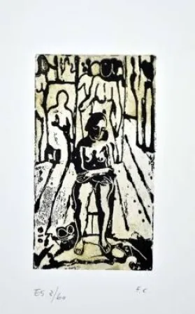 Линогравюра Casorati - Donna nella stanza