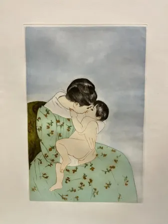 Гравюра Сухой Иглой Cassatt - Le baiser maternel