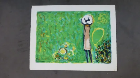 Литография Cassigneul  - Femme au chapeau 