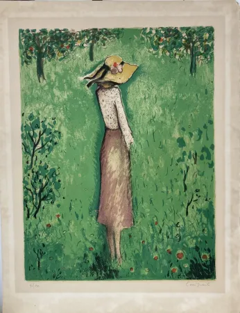 Литография Cassigneul  - Jean-Pierre Cassigneul (né en 1935) Les Pommiers -  1974.