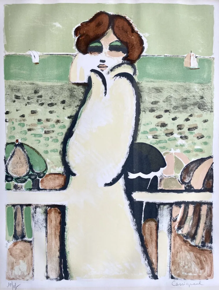 Литография Cassigneul  - Le Peignoir de Bain