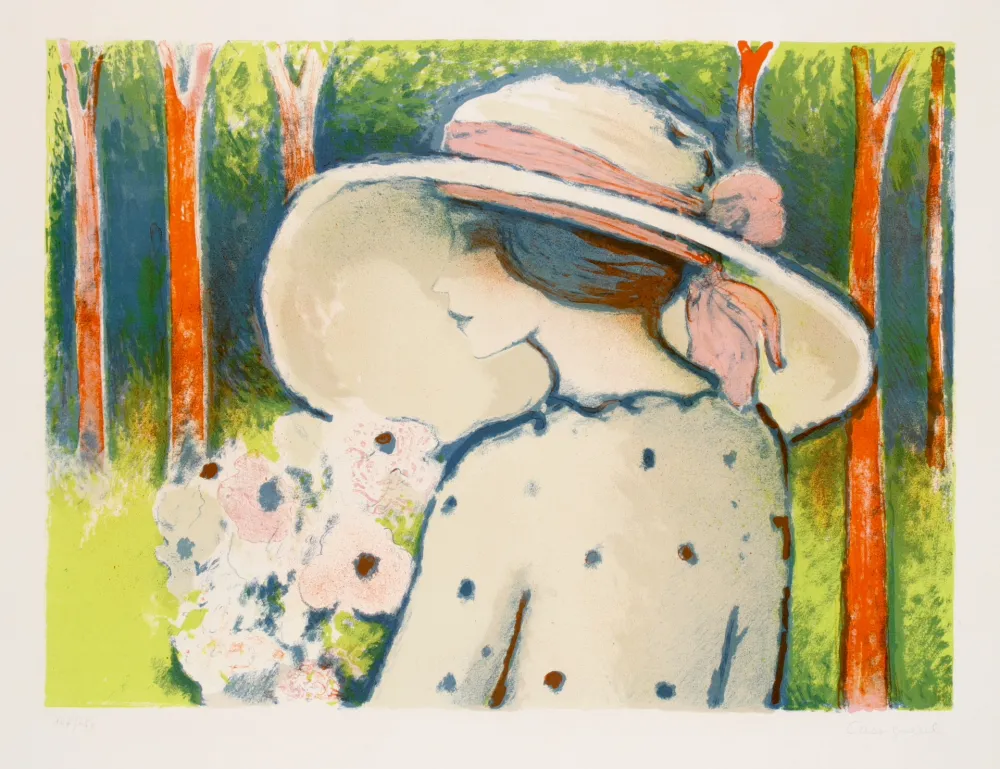 Литография Cassigneul  - Les Arbes Rouge