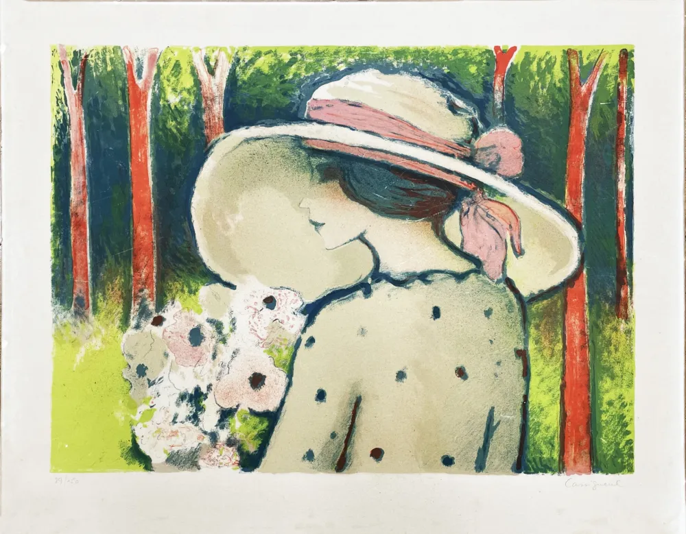 Литография Cassigneul  -  Les Arbres Rouges