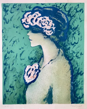 Литография Cassigneul  - Profil Fond Vert