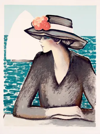 Литография Cassigneul  - The white sailing boat