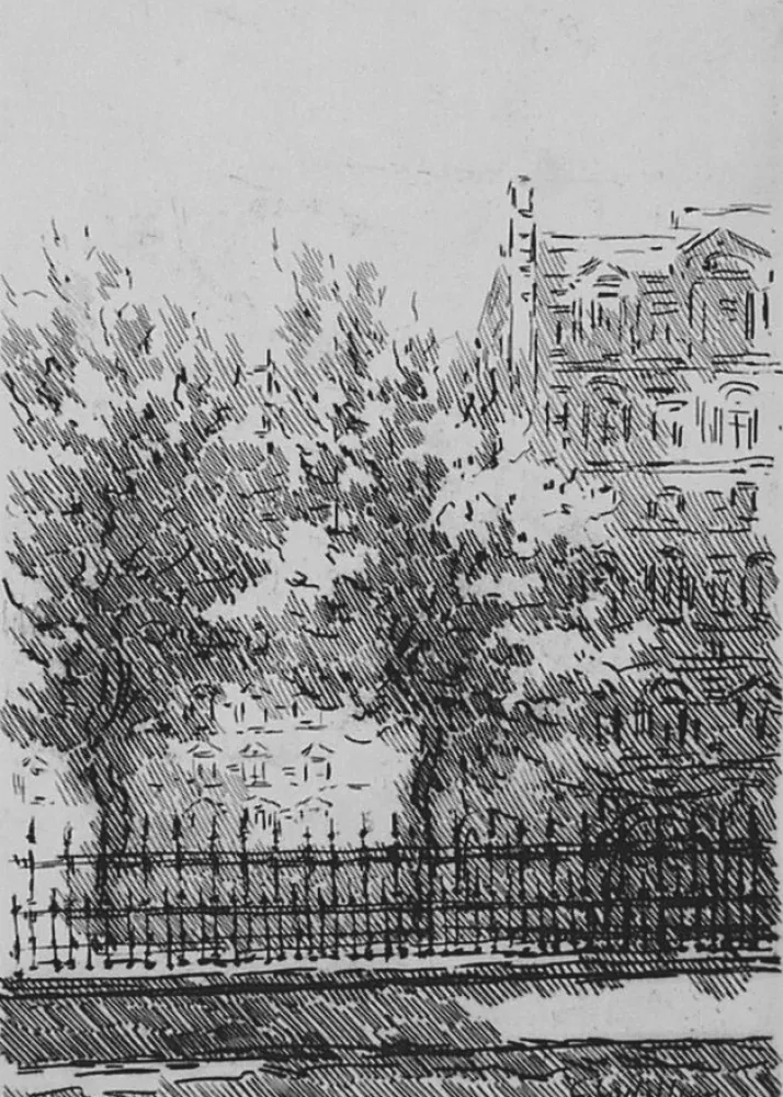 Офорт Castellani - Cancellata del British Museum