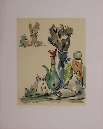 Литография Castellani - Natura morta con ampolla