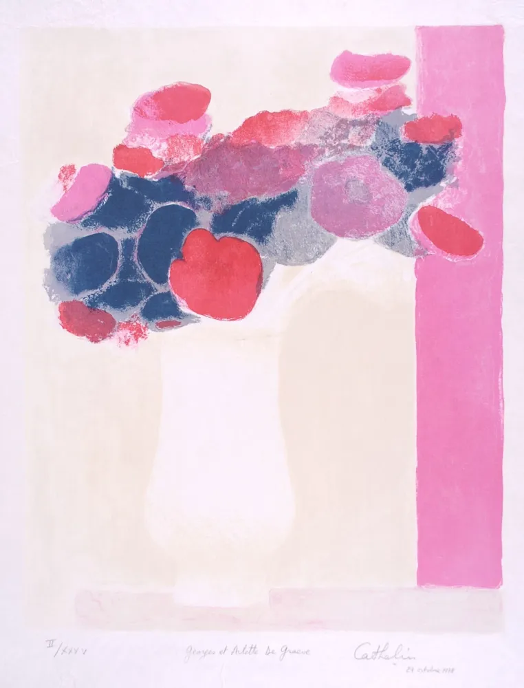 Литография Cathelin - Anémones 2 - Anemones 2