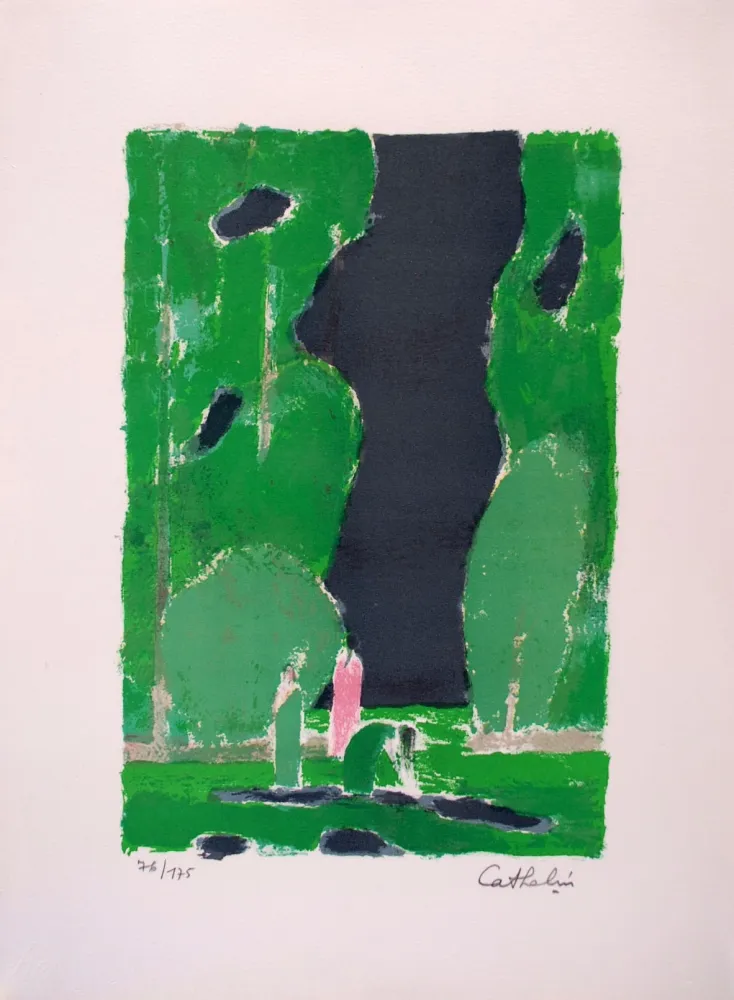 Литография Cathelin - Clairière à Ceylan I - Clearing in Ceylan I