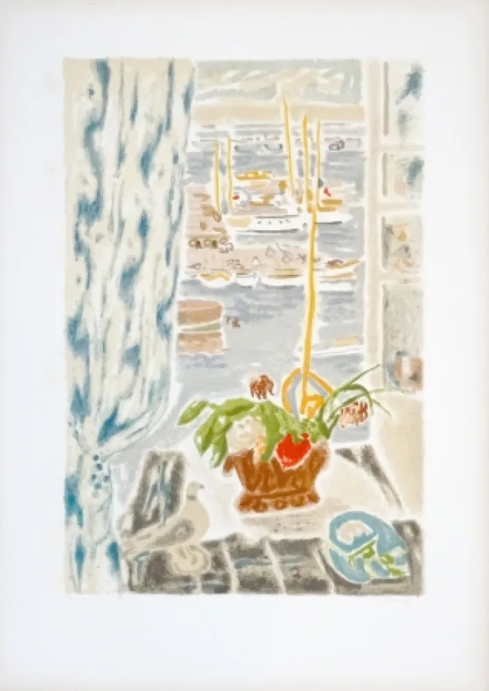 Литография Cavailles - Fenêtre grise