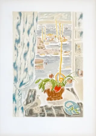 Литография Cavailles - Fenêtre grise