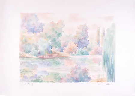 Литография Cavalle - L'étang