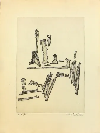 Офорт Celan Lestrange - Sans titre