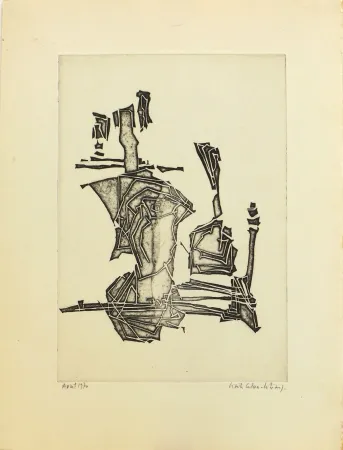 Гравюра Celan Lestrange - Sans titre