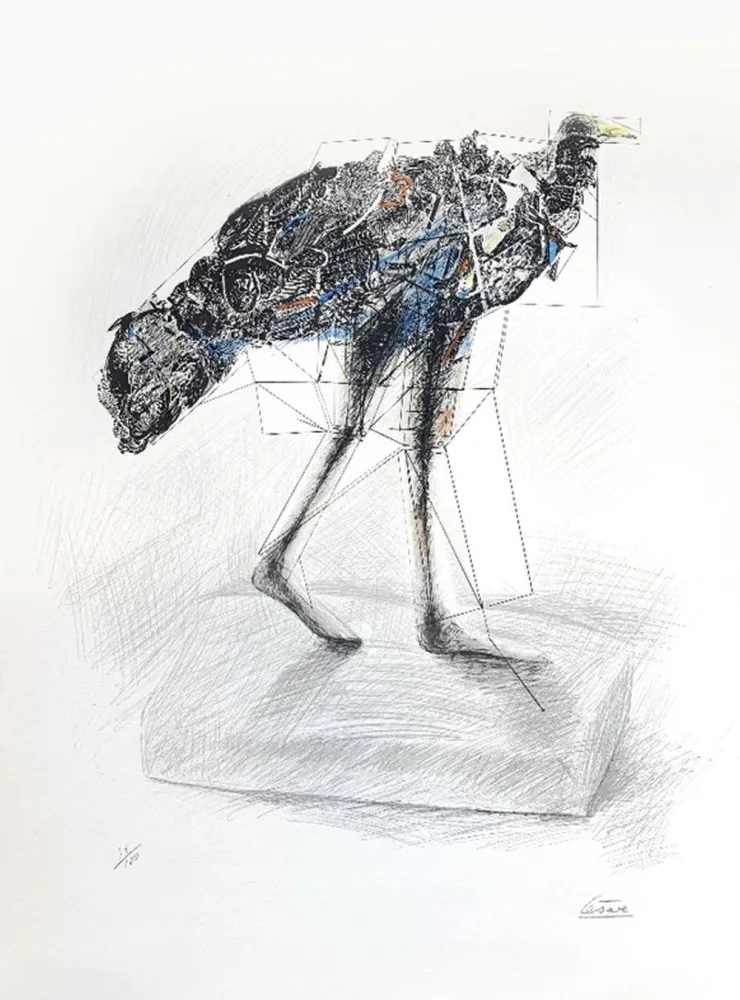 Литография Cesar - La poule