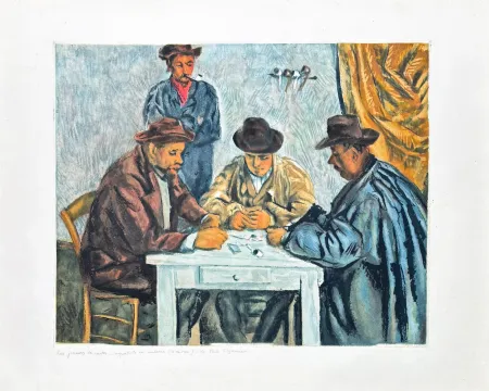 Гравюра Cezanne - Paul Cézanne (1839–1906) - The Card Players - Etching with aquatint on Arches paper - 1929