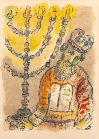 Литография Chagall - Aaron and the Candlestick, 1966