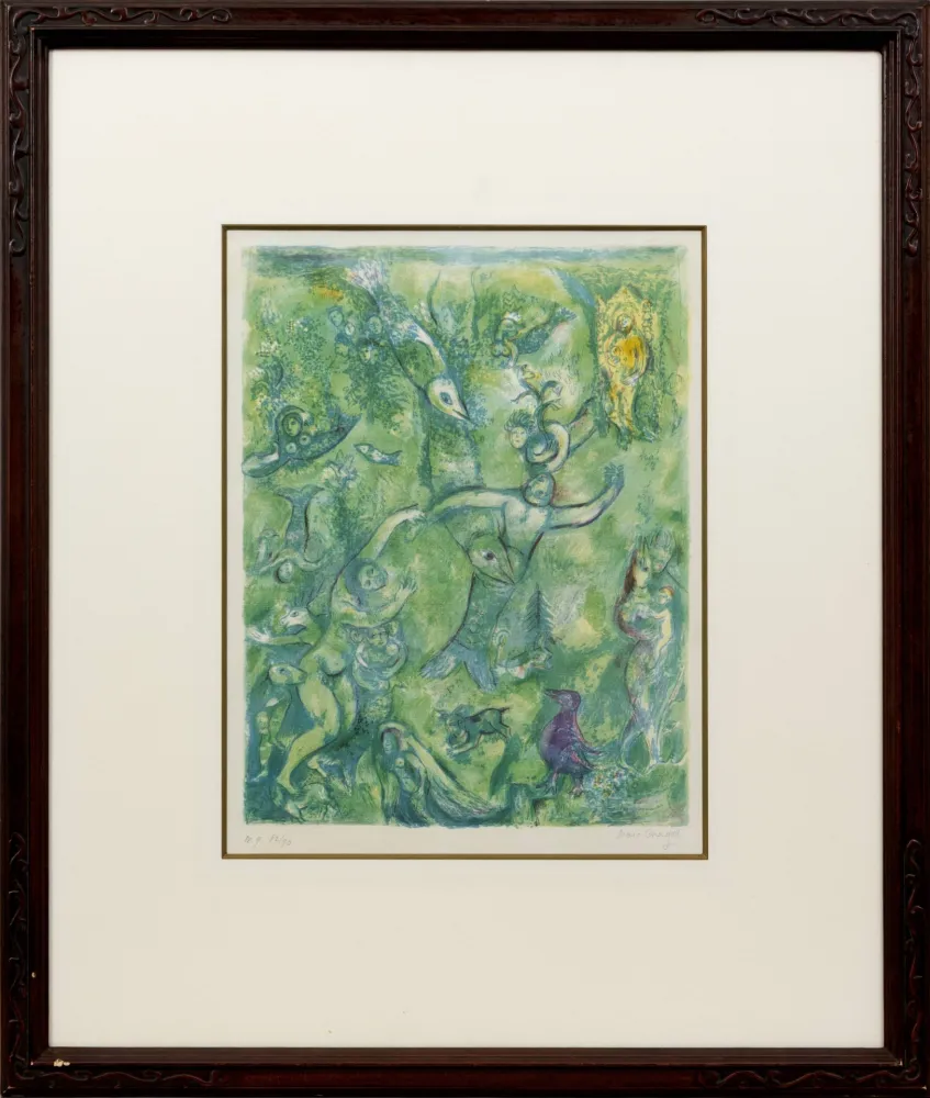 Литография Chagall - Abdullah Discovered before Him...,  from the Arabian Nights