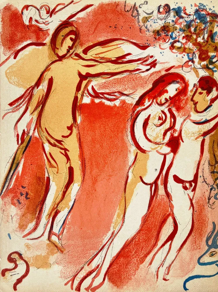 Литография Chagall - Adam and Eve
