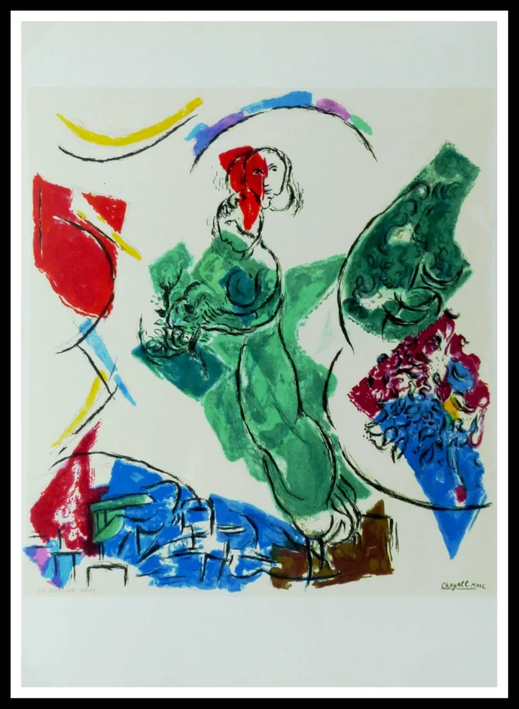 Литография Chagall (After) - FEMME EN VERT
