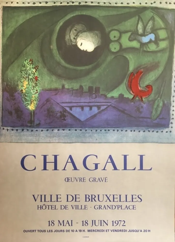 Литография Chagall (After) - VILLE DE BRUXELLES