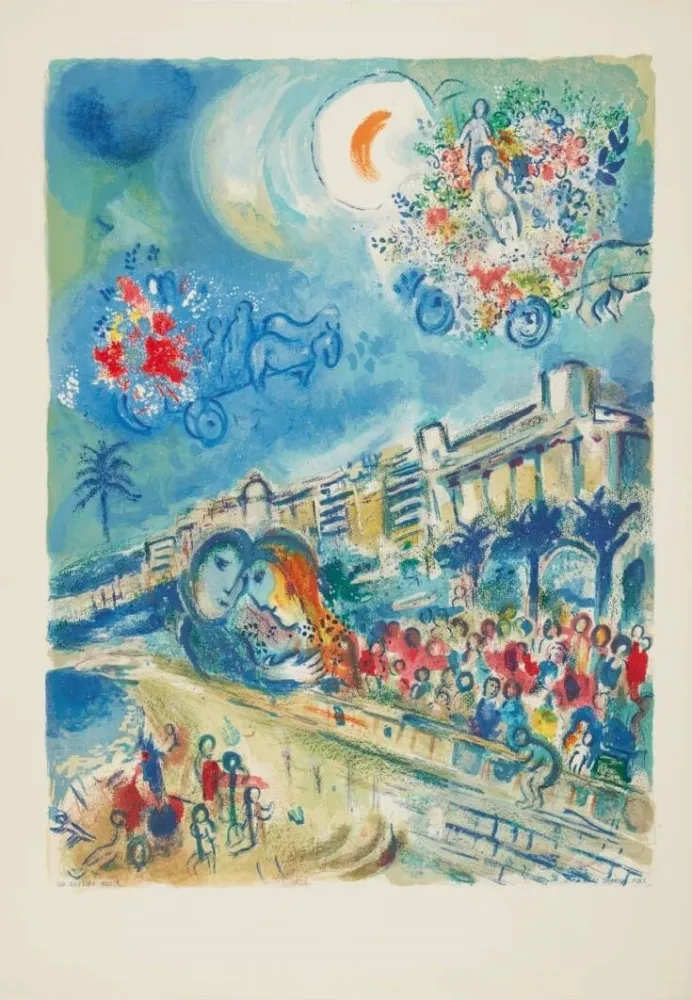 Литография Chagall - Bataille de Fleurs (Carnaval of Flowers)