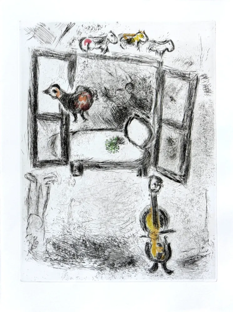 Офорт Chagall - Celui qui dit les choses sans rien dire, Planche II