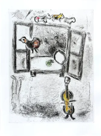 Офорт Chagall - Celui qui dit les choses sans rien dire, Planche II