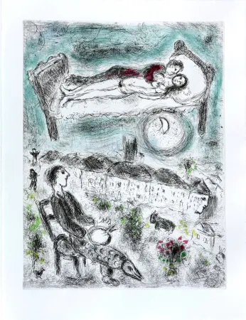 Офорт Chagall - Celui qui dit les choses sans rien dire, Planche III