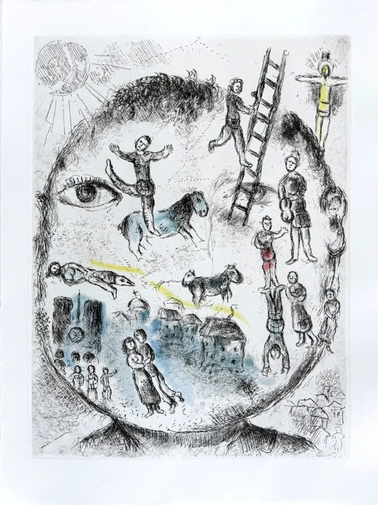 Офорт Chagall - Celui qui dit les choses sans rien dire, Planche V