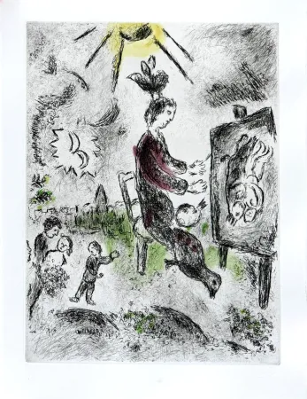 Офорт Chagall - Celui qui dit les choses sans rien dire, Planche XVI