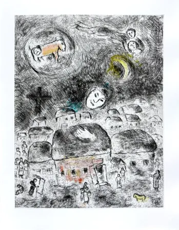 Офорт И Аквитанта Chagall - Celui qui dit les choses sans rien dire, Planche XVII