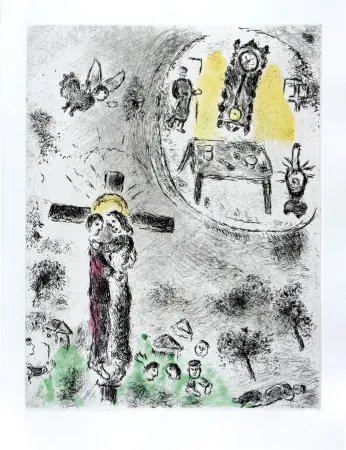 Офорт И Аквитанта Chagall - Celui qui dit les choses sans rien dire, Planche XX