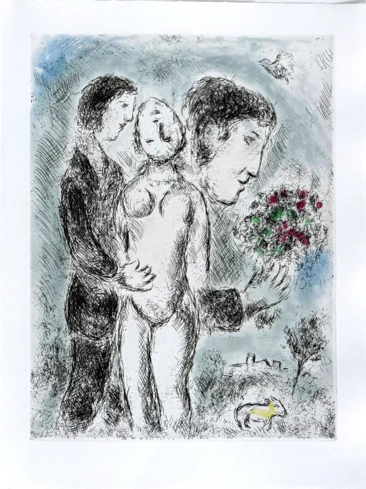 Офорт И Аквитанта Chagall - Celui qui dit les choses sans rien dire, Planche XXI