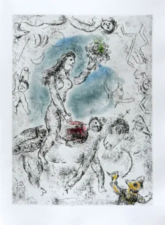 Офорт И Аквитанта Chagall - Celui qui dit les choses sans rien dire, Planche XXII