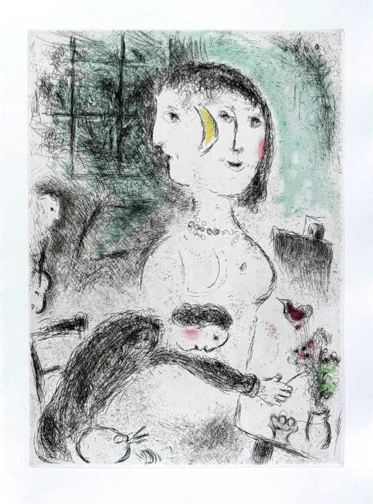 Офорт И Аквитанта Chagall - Celui qui dit les choses sans rien dire, Planche XXIII