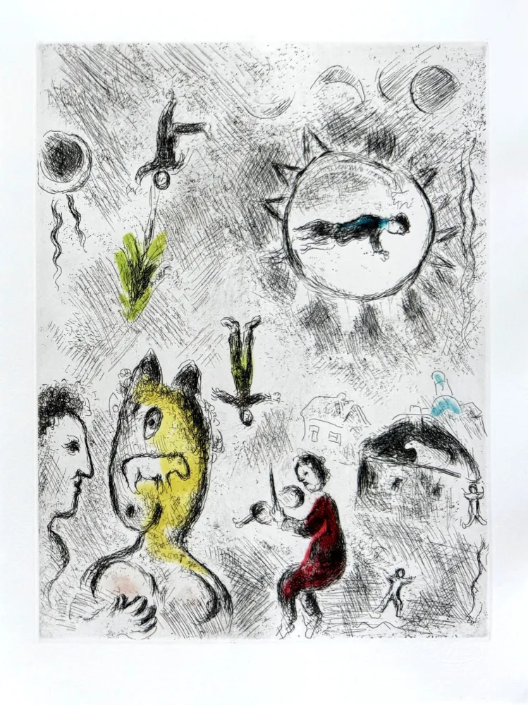 Офорт И Аквитанта Chagall - Celui qui dit les choses sans rien dire, Planche XXV