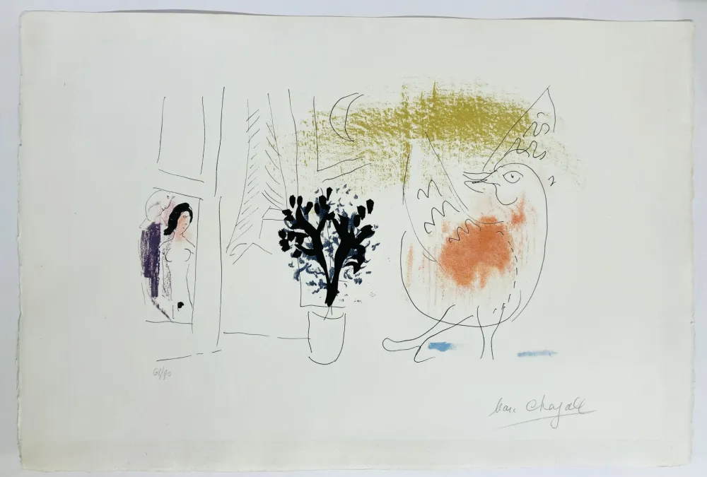 Литография Chagall - Coq rouge. 1957