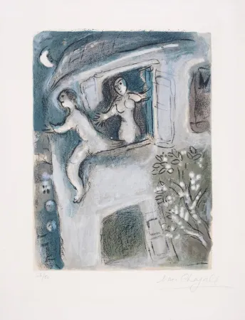 Литография Chagall - David Sauvé par Michal, from La Bible