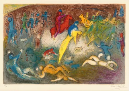 Литография Chagall - Enlèvement de Chloé (Chloe is carried off by the Methymneans)