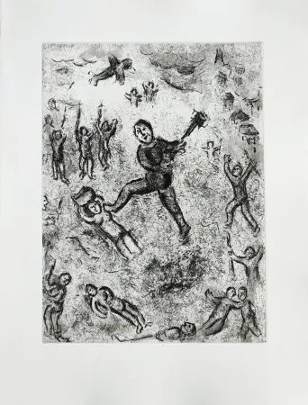 Офорт Chagall - Et sur la terre