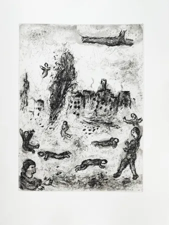 Офорт Chagall - Et sur la terre