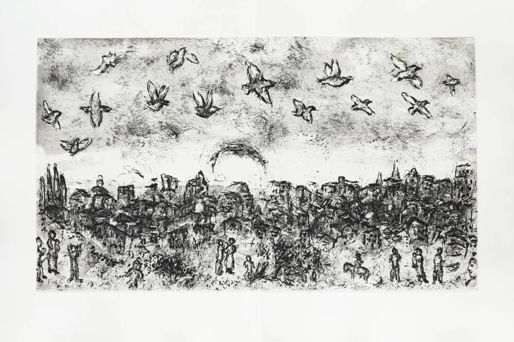 Офорт Chagall - Et sur la terre