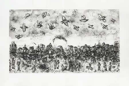 Офорт Chagall - Et sur la terre