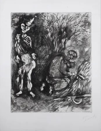 Гравюра Chagall - Fables de la Fontaine : La mort et le bucheron, 1952