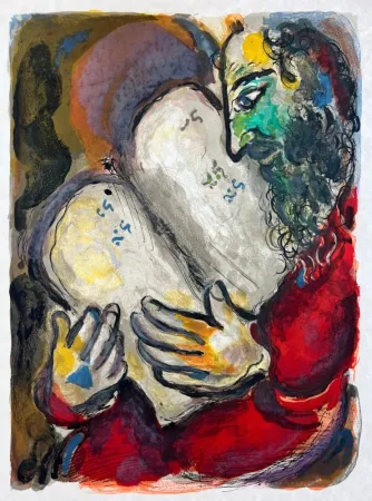 Литография Chagall - He wrote in the Tables the wordes of the covenant, even the Ten Commandments